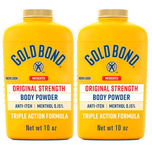 Gold Bond Medicated Original Strength Body Powder, 10 oz., Talc-Free, Anti-Itch, Absorbs & Cools (Pack of 2)