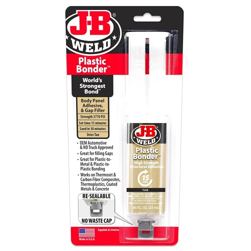 J-B Weld 50133 Plastic Bonder Structural Adhesive Syringe - Tan - 25 ml