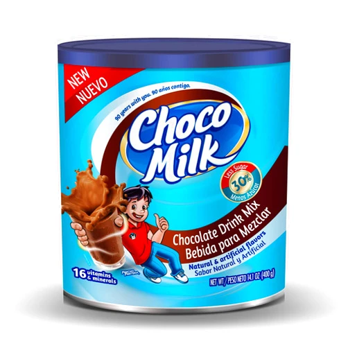 Chocomilk Choco Milk Powdered Chocolate Drink Mix 30% Less Sugar 14.1 oz