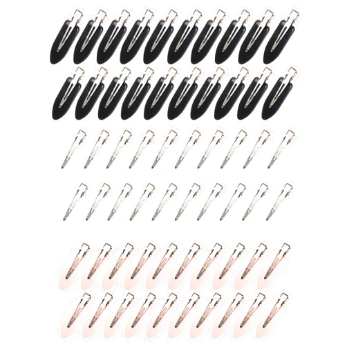 DF DUALFERV No Bend Hair Clips, 60 Pcs No Crease Hair Clips, 2.3in Makeup Hair Clips, Duck Billed Hair Clips for Styling Sectioning, Creaseless Hair Styling Clips (3 Colors)