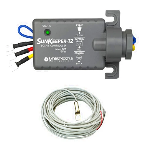Morningstar Corporation Morningstar SunKeeper 12A Solar Charge Controller for 12V Batteries with Remote Temperature Sensor