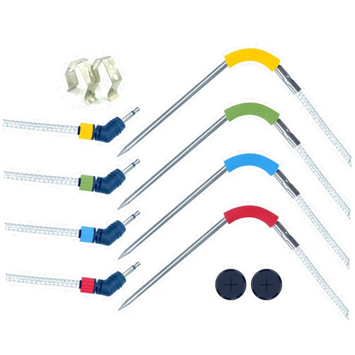 Meatender 4 Packs Pro Meat Temperature Probes for Weber iGrill, Connect Smart Grilling Hub and Grill, Accurate ±1°C Washable Thermometor Probes