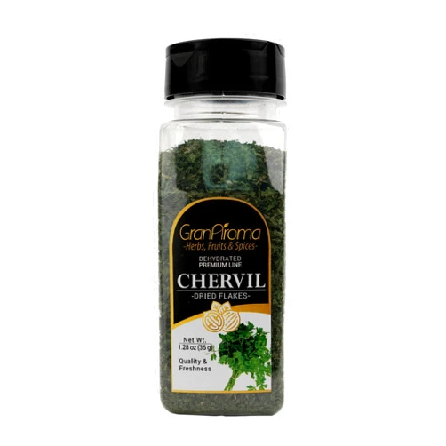 GranAroma Dried Chervil, Delicate & Mild Flavor, Perfect for Soups, Salads & Garnishes (1.28 Ounce)