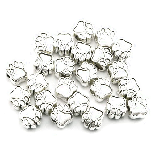 Lind Kitchen Dog Paw Footprint Charms Vintage Big Hole Beads DIY Necklace Bracelet Jewelry Findings Making Accessories