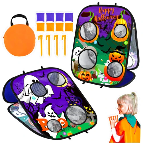 Malhaii Halloween Games for Kids Party, Ghost Pumpkin Bean Bag Toss Games Halloween Party Games Favors Carnival Games for Adults Kids School Classroom Fall Festival Games Outdoor Indoor Trunk or Treat Gifts