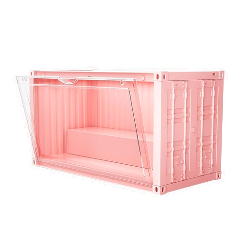 ZHKXMTM Clear Acrylic Display Case with Light, Dustproof Model Showcase Organizer Box, Showcase for Collectibles Memorabilia Figurines (13.77x6.69x7.48inch; 35*17*19cm) ( Color : Pink , Size : with Lights )
