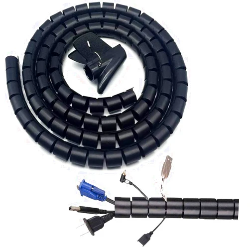 CL-Link 10Ft1.1inch Electrical Wire Organizer Spiral Cable Wrap Spiral Cable Bundler Organizer Home Office Wire Concealer for PC TV Computer Cinema