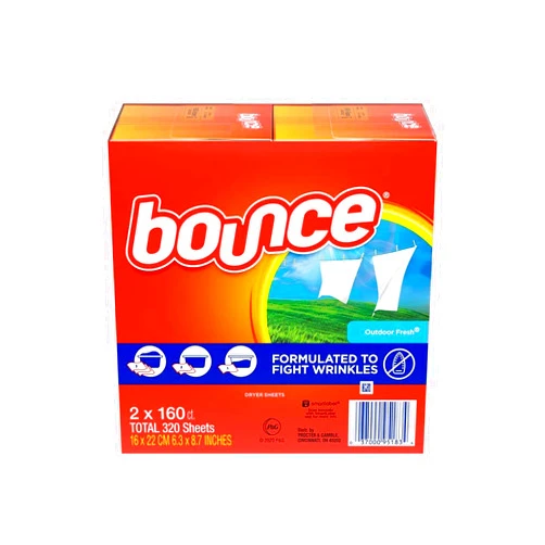 Bounce Fabric Softener Dryer Sheet Outdoor Fresh, 160 Sheets (Pack of 2)
