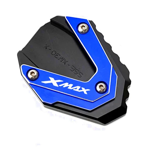 JevLoN Compatible with XMAX 300 125 250 400 XMAX300 Xmax250 Xmax400 Motorcycle CNC Column Auxiliary Side Stand Enlarger Kickstand Pad X-MAX(Blue)