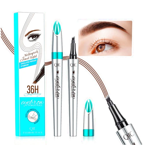 A-Derma Microblading Eyebrow Pen, Eyebrow Pencil with Premium 4-Prong Micro-Fork Tip Applicator, Microblade Eyebrow Pen-Lift Your Brows Like Your Natural Brows, Stay on All Day, Smudge-Proof(Reddish Brown)