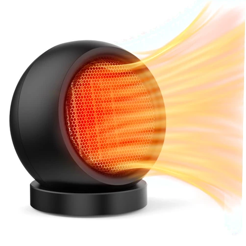 Lmkeji Desk Heater,Small Space Heaters for Indoor Use,Safe and Quiet Desktop Heater for Bedroom Home Office(Black)