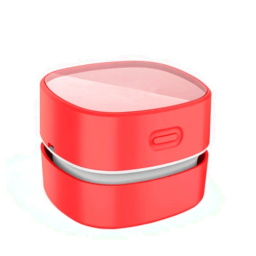 ODISTAR Desktop Vacuum Cleaner,Mini Table dust Sweeper Energy Saving,High Endurance up to 400 mins,Cordless&360º Rotatable for Cleaning Hairs,Crumbs,Computer Keyboard of Kids Gift(Red Charging)