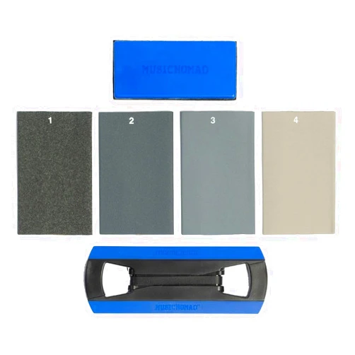 MusicNomad Tracers Fret Erasers 6 pc. Finishing Kit for Sanding, Buffing and Polishing after Fret Crowning, Dressing or Beveling (MN860)