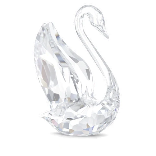 Swarovski Iconic Signum Swan Decoration Piece, Small, Clear Swarovski Crystals, Part of The Swarovski Iconic Swan Collection
