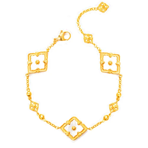 ChicU Clover Bracelets for Women - Four Leaf Clover Bracelet, Double-Sided Gold Lucky Bracelets, Birthday gift bracelet Jewelry Gifts