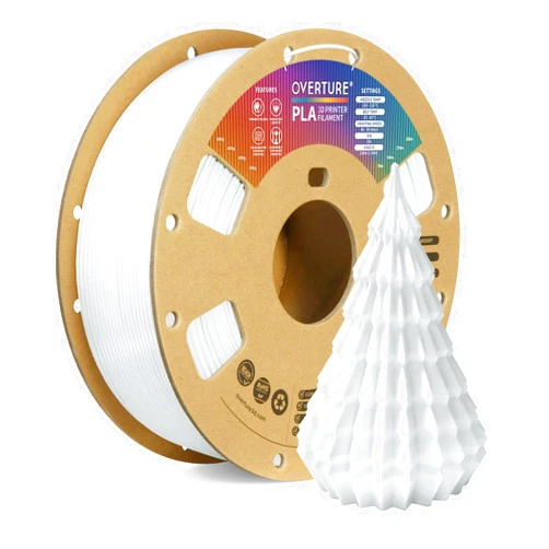 OVERTURE PLA Filament 1.75mm PLA 3D Printer Filament, 1kg Cardboard Spool (2.2lbs), Dimensional Accuracy +/- 0.02mm, Fit Most FDM Printer (Cold White 1-Pack)