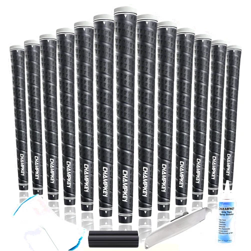 CHAMPKEY WRAP-Y Rubber Golf Grips 13 Pack Come with All Repair Kits - High Feedback and Traction Golf Club Grips