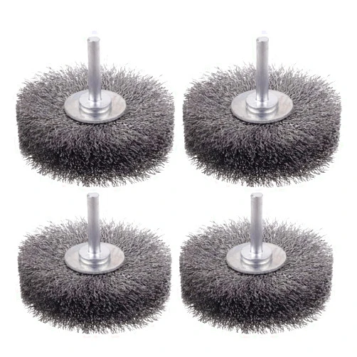 Rocaris 4 Pack Wire Wheel Brush Wire Wheel Brush for Drill Attachment, 3 Inch Heavy Duty Wire Brushes Removal Paint Rust & Corrosion, 0.0118
