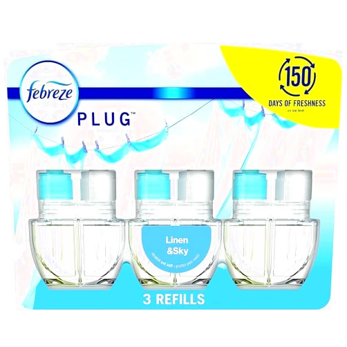 Generic Febreze Odor-Fighting Fade Defy Plug Air Freshener Refill - Linen & Sky - (3) of 0.87 fl oz Refills