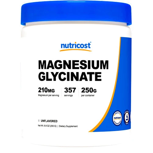 Nutricost Magnesium Glycinate Powder (250 Grams) (Unflavored) Unflavored 8.81 Ounce (Pack of 1)