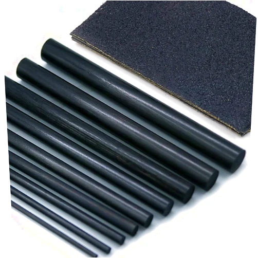 FishTrip Fishing Rod Repair Kit Complete,10pcs Carbon Fiber Sticks with 5pcs Sandpaper, Pole Building Kit for Saltwater Freshwater Spinning Casting Rod