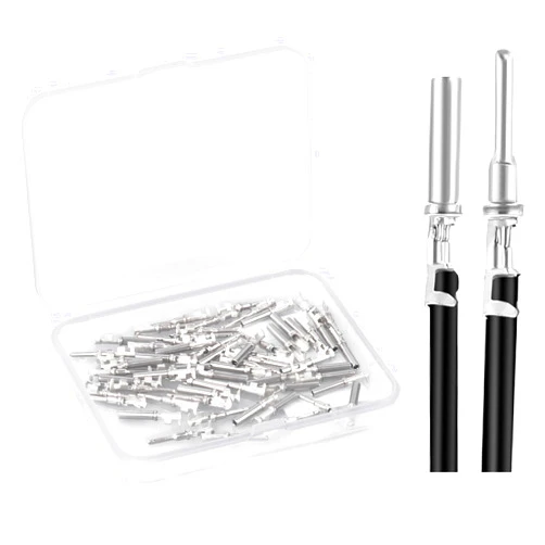 GKG TK3 60 Pairs Size 16# DT Deutsch Connector Pins Kit - Nickel Plated Deutsch Pins and Sockets,Automotive Electrical Terminals Stamped Contacts Wire Gauge 14-18AWG for Car,Truck,etc