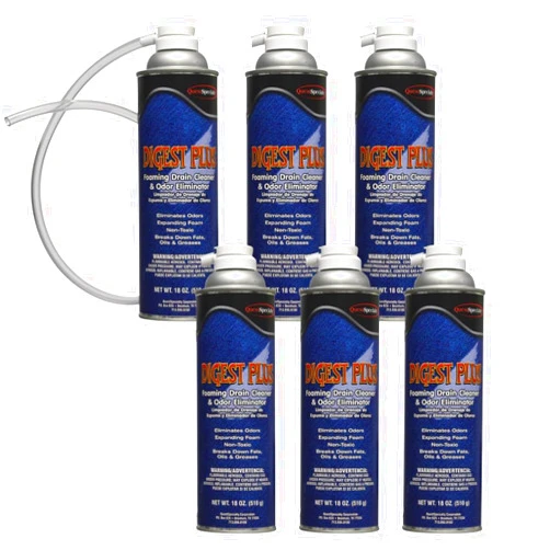 Quest Specialty DIGEST PLUS Foaming Drain Cleaner and Odor Eliminator, 6 count