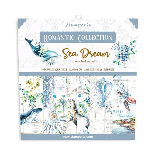 STAMPERIA INTERNATIONAL, KFT Stamperia-Scrapbooking Pad-Romantic Sea Dream, Multicoloured, 12 x 12 inches