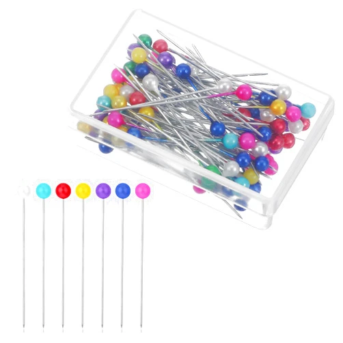 Bremorou 100 Pcs Multicolor Sewing Pins Sewing Pins with Colored Heads Sewing Pins for Fabric Map Pins Fixed Sewing Marker Needle for Crafting Maker Jewelry DIY Sewing Wedding Flower Decorations (Colorful)