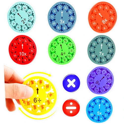 LIEMAND 9PCS Math Fidget Spinners,Educational Math Fidget Spinner Fit for Stimmers & Fidgeters in Home ＆School,Math Spinners Fidget Toys for Kids 3+ ,Math Fidget Toy Multiplication &Division