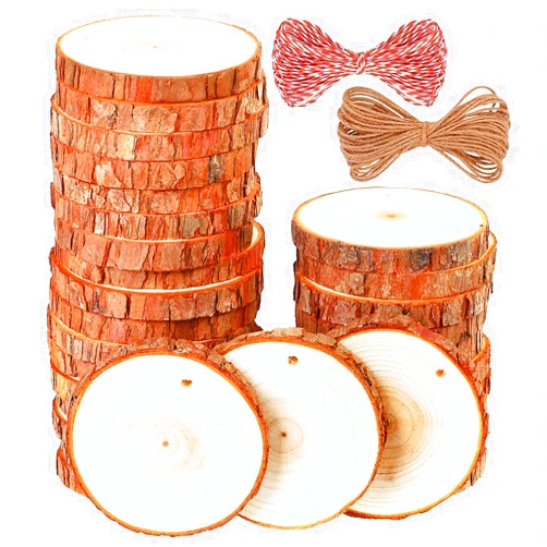 Boqin Natural Wood Slices, 30 Pcs 3.1