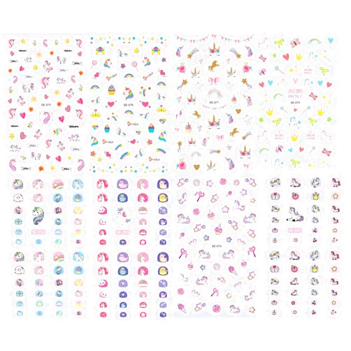 PowerTRC Rainbow Unicorn Nail Art Stickers Decal | More than 400+ Designs | Nail Tip Decoration