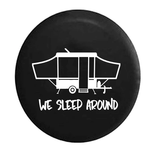 Pike Outdoors We Sleep Around Pop Up RV Camper Spare Tire Cover OEM Vinyl Black 31 in