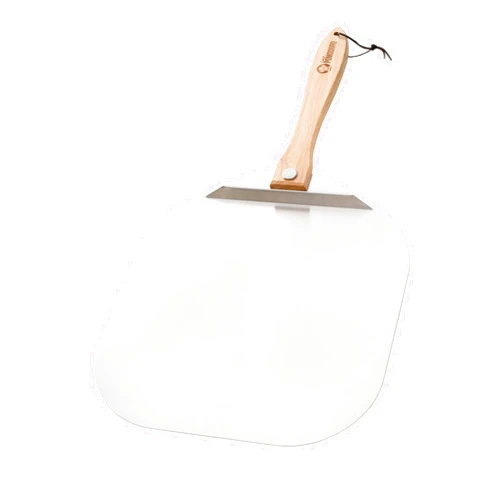 Chef Pomodoro Aluminum Metal Pizza Peel with Foldable Wood Handle for Easy Storage, Pizza Spatula, Gourmet Luxury Pizza Paddle for Baking Homemade Pizza Bread (16 x 14 inch)