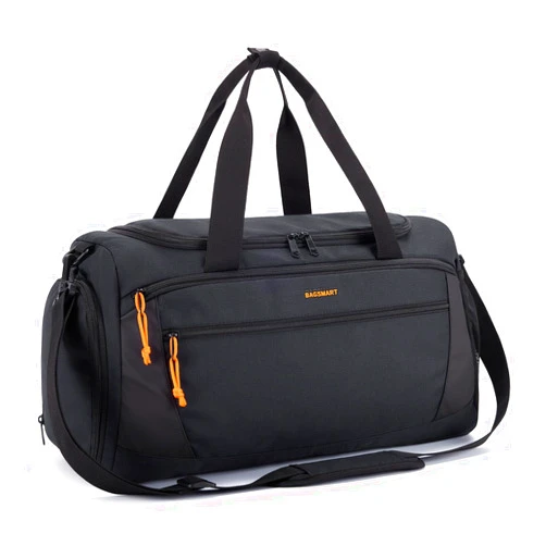 BAGSMART Gym Bag for Men, 31L Sports Travel Duffle Bag With Shoe Compartment, Waterproof Gym Duffel Bag for Men Travel, Carry On Weekender Workout Bag, Black