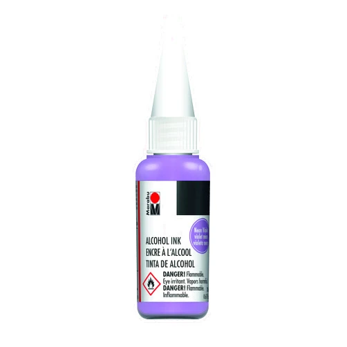Marabu Alcohol Ink - Neon Violet - Illuminate The Night with Electrifying Passion, Bursting with Vivid Brilliance and Enigmatic Char - 20ml Bottle