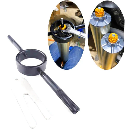 BBBBOX UNIVERSAL MOTORCYCLE FORK SPRING COMPRESSOR TOOL KIT WORKS WITH MOST UPSIDE DOWN SREETBIKE FORKS MADE FROM AIRCRAFT GRADE 6061 ALUMINUM