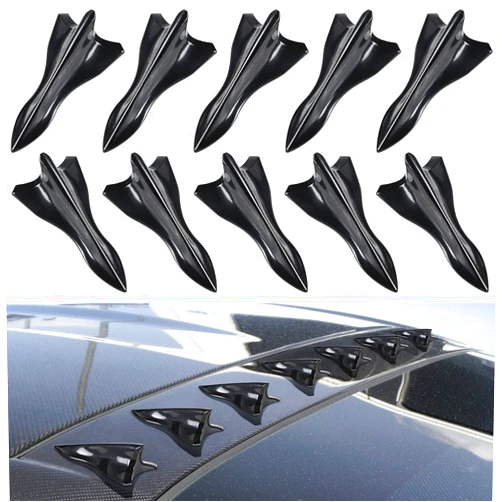 Ouzorp 10Pcs Air Vortex Generator Diffuser Shark Fin Set Kit Compatible with Spoiler Roof Wing Pointed …