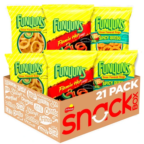 Funyuns Onion Flavored Rings, 3 Flavor Variety Pack, 0.75 Ounce (Pack of 21)