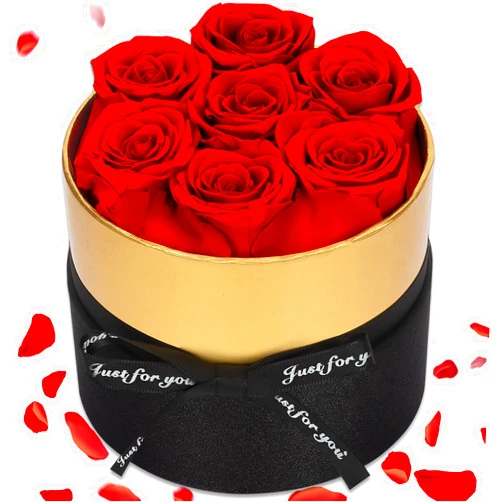 RIANEAN Mothers Day Rose Gifts for Mom, 7-Piece Preserved Red Roses in a Box, Fresh Forever Roses Gifts for Grandma, Mom Gifts for Women, Mother's Day Flower Gifts Ideas from Daughter, Birthday Gift for Wife
