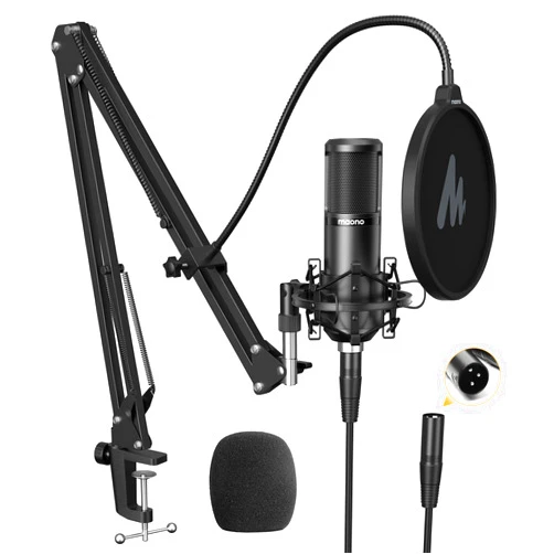 MAONO XLR Condenser Microphone, Professional Cardioid Studio Recording Mic for Streaming, Podcasting, Singing, Voice-Over, Vocal, Home-Studio, YouTube, Skype, Twitch (PM320S)