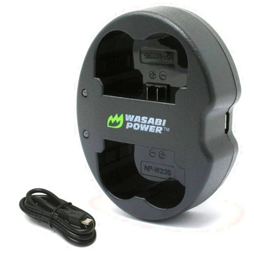 Wasabi Power Dual USB Battery Charger for Fujifilm NP-W235 & Fuji X-H2S, GFX 50S II, GFX 100S, X-T4