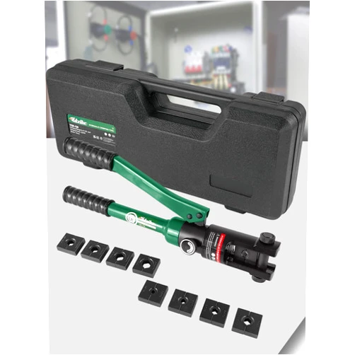 UTZIKO Hydraulic Crimping Tool - 12T Crimping Force, 9 Pairs of Dies (8AWG-4/0AWG) - Battery Cable Crimper with High Crimping Power for Secure Connections, Electrical Projects, and More