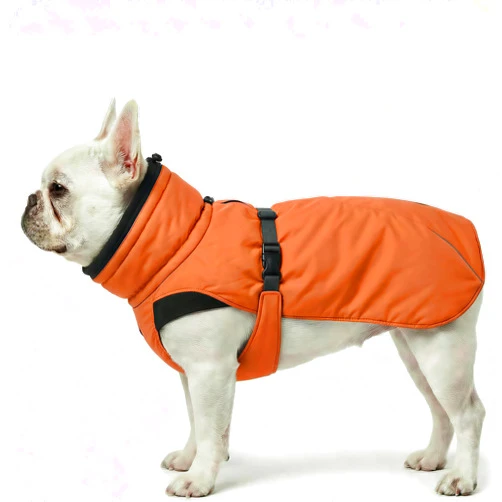 SKIPGEAR Dog Winter Coat, Warm Puffer Jacket with Fur-Safe Buckle & Leash Hole for Cold Weather, Water-Repellent Snow Vest, Breathable Thermal Apparel for Hiking & Active Dogs (Aurantium, X-Small)