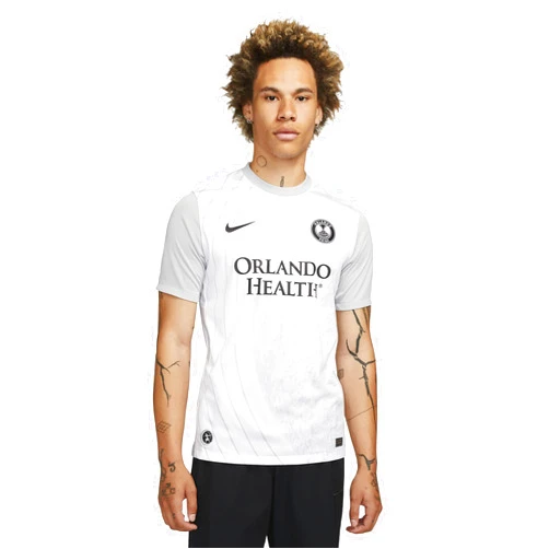 Nike Dri-FIT Orlando Pride Stadium Away Men's Soccer Jersey, White/Medium Silver/Wolf Grey/Black, Medium