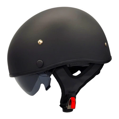 Vega Warrior Motorcycle Half Helmet with Sunshield/Adjustable Size Dial DOT Half Face Skull Cap for Bike Cruiser Chopper Moped Scooter ATV