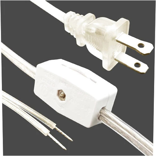 NADUOXRK Upgrade Lamp Plug Wire, Lamp Cord, 1-Knob Switch,1-Polarity Plug, Transparent, by NADUOXRK