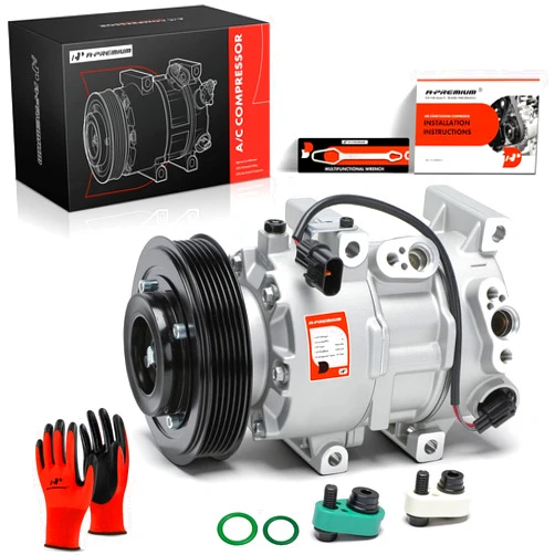 A-Premium Air Conditioner AC Compressor with Clutch Compatible with Hyundai Accent 1.6L 2012-2017, Kia Rio 1.6L 2012-2017