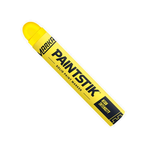 Markal 88621- High-Intensity Paintstik, Solid Paint Marker for Coding, Identification, Layout & Assembly Work- Creates Durable Weather and UV-Resistant Marks, Yellow Color (12 Pk) Made in USA