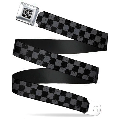 Buckle-Down Seatbelt Belt - Checker Weathered2 Black/Gray - 1.0